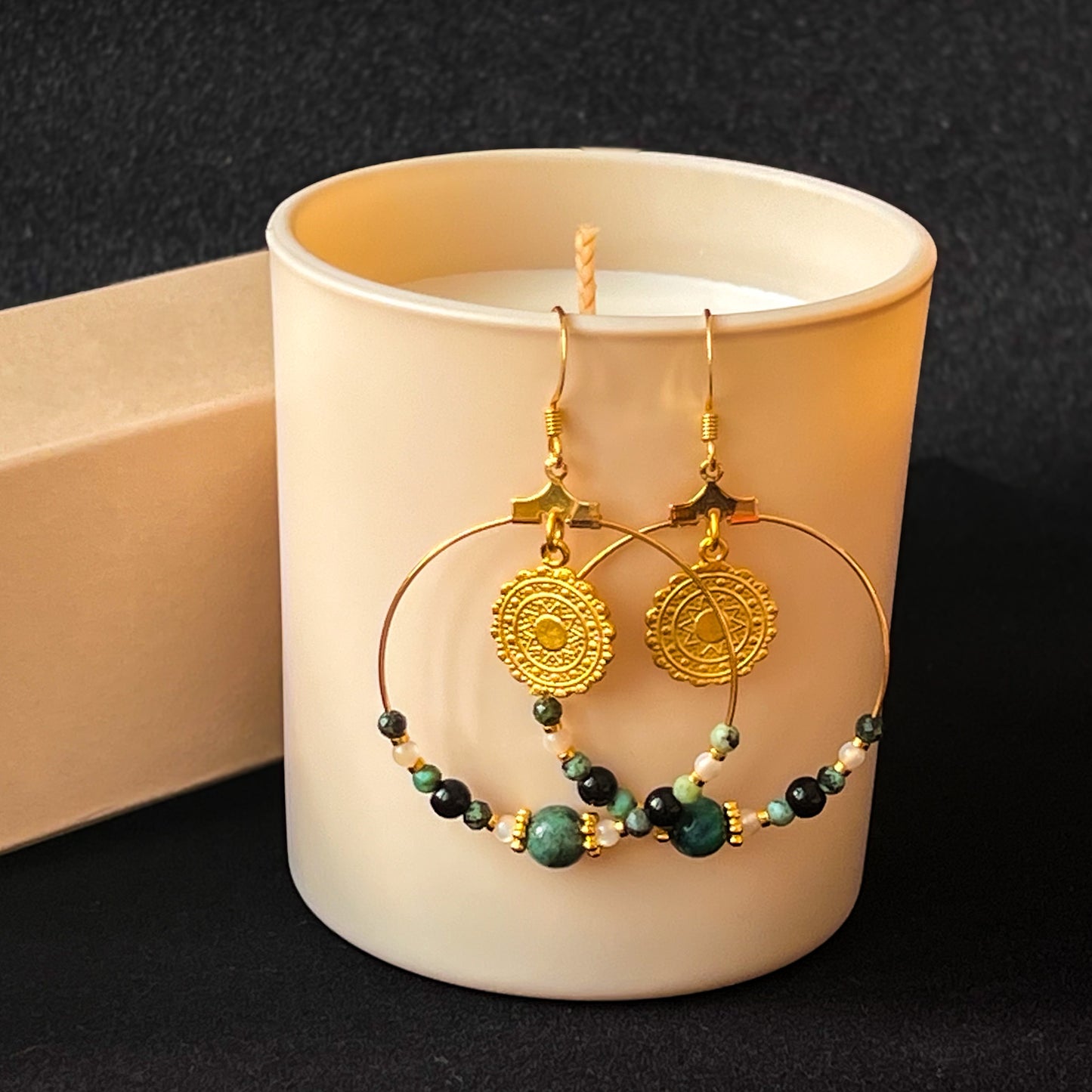 African Agate Earring