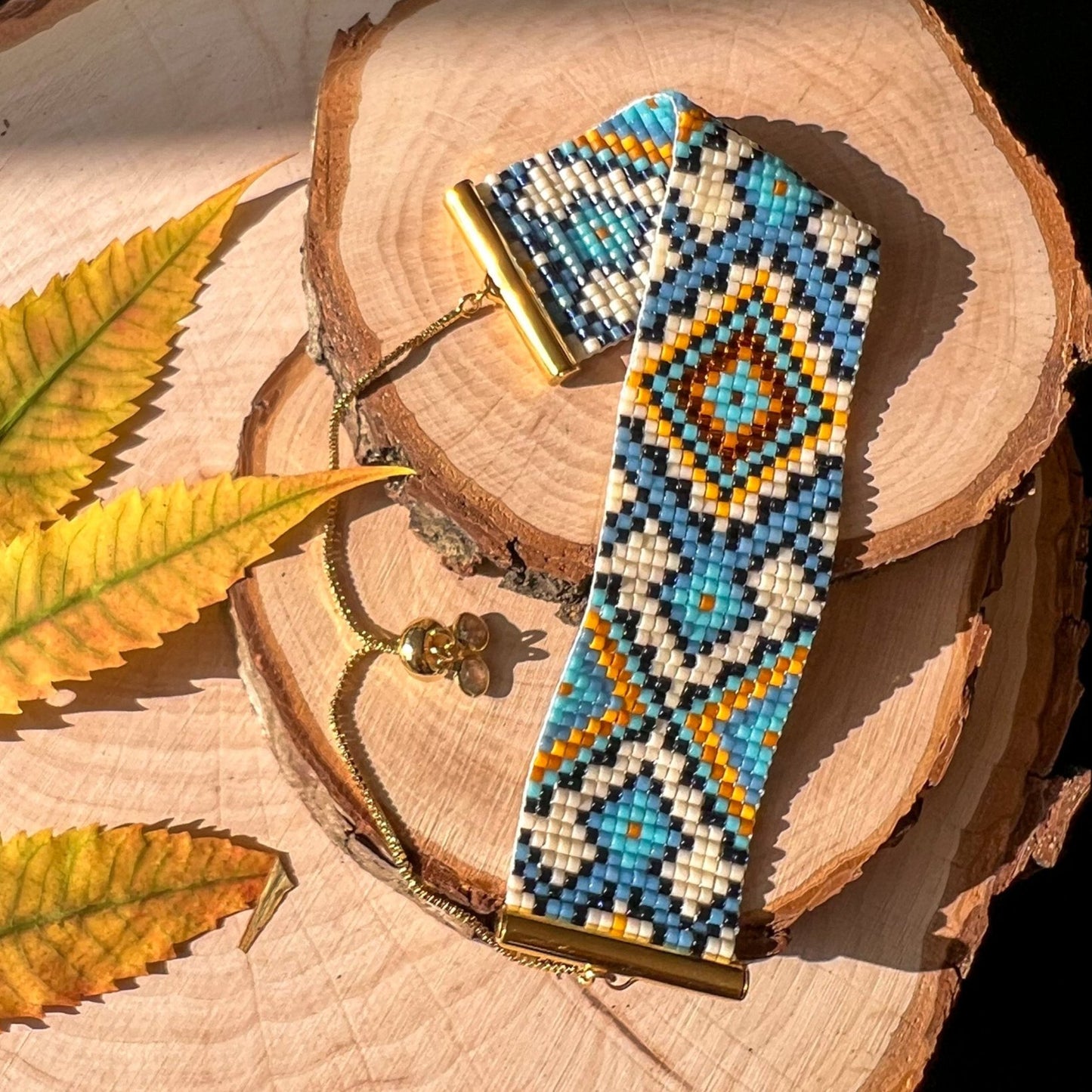 Toranj - Handmade Beaded Bracelet with Persian-Inspired Motif