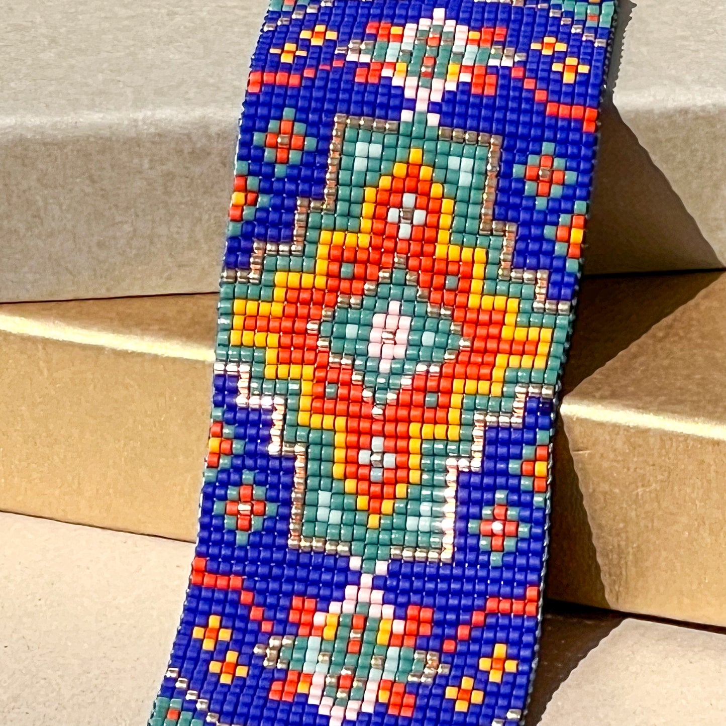 Roxana – Handmade Beaded Bracelet with Persian Carpet-Inspired Design