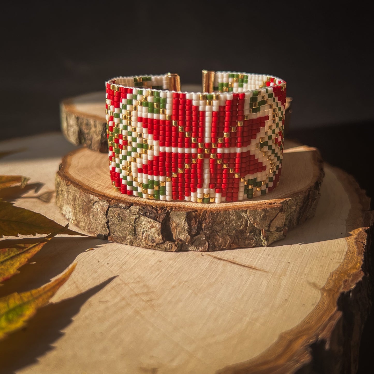 Frostine - Handmade Beaded Bracelet with Snowflake Motif