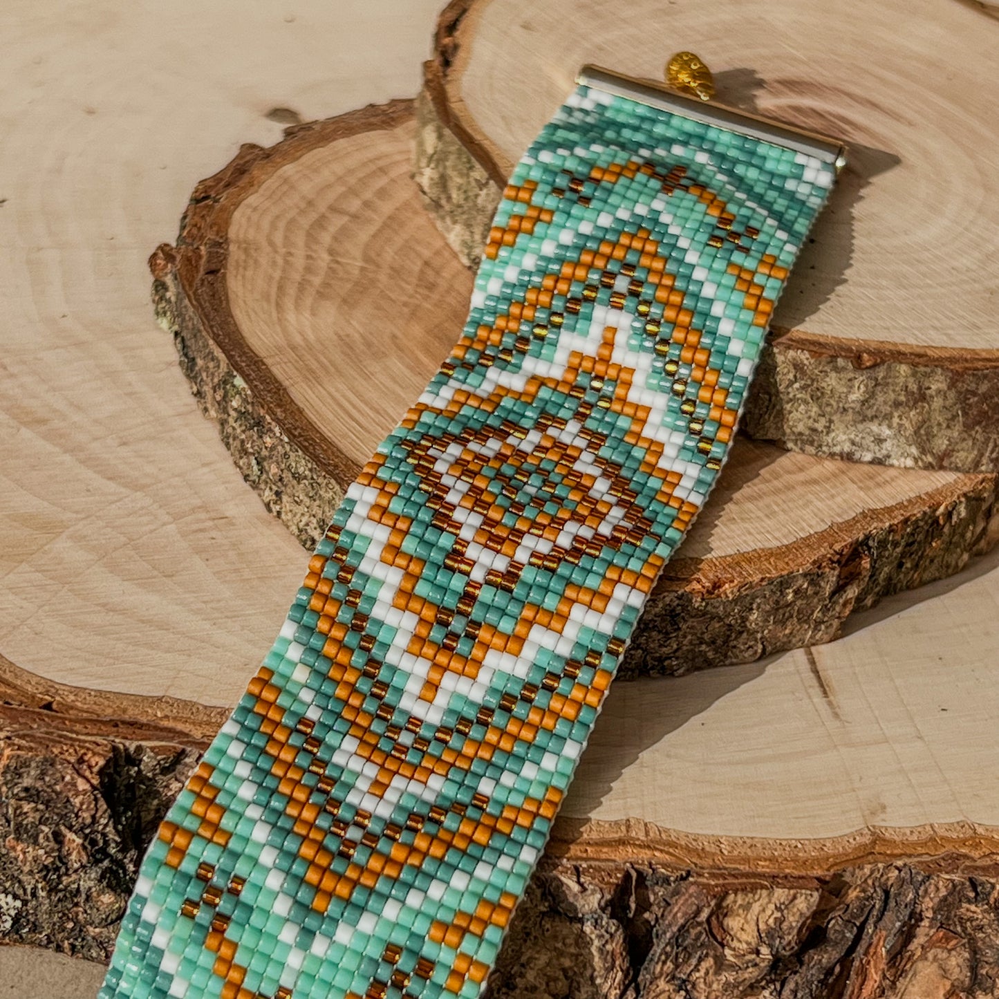 Nara - Intricately Handcrafted Beaded Bracelet with Chevron Design