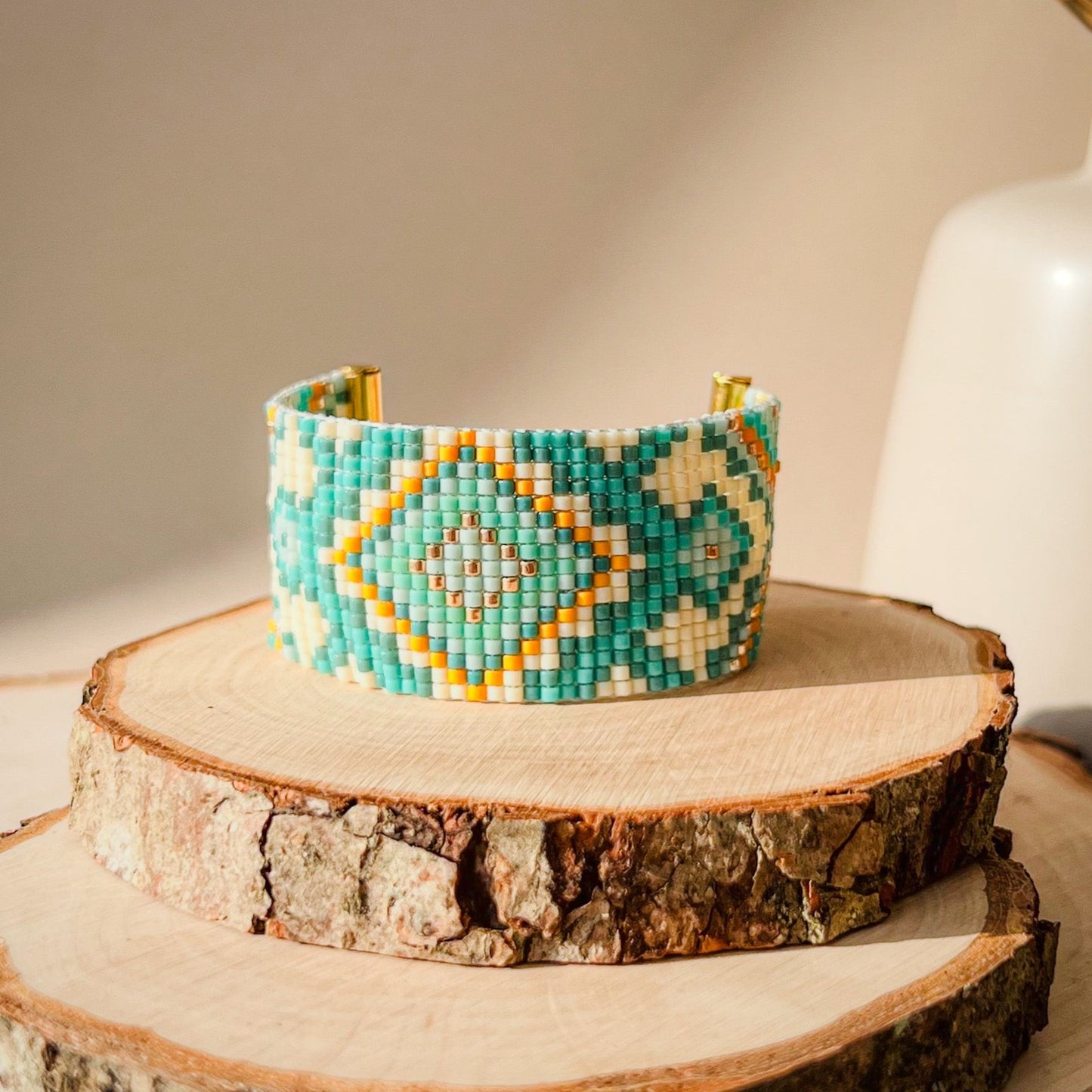 Toranj - Handmade Beaded Bracelet with Persian-Inspired Motif